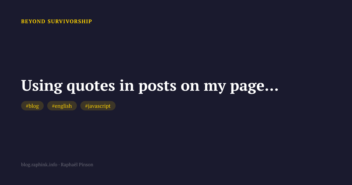 Using quotes in posts on my page...