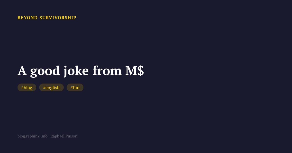 A good joke from M$
