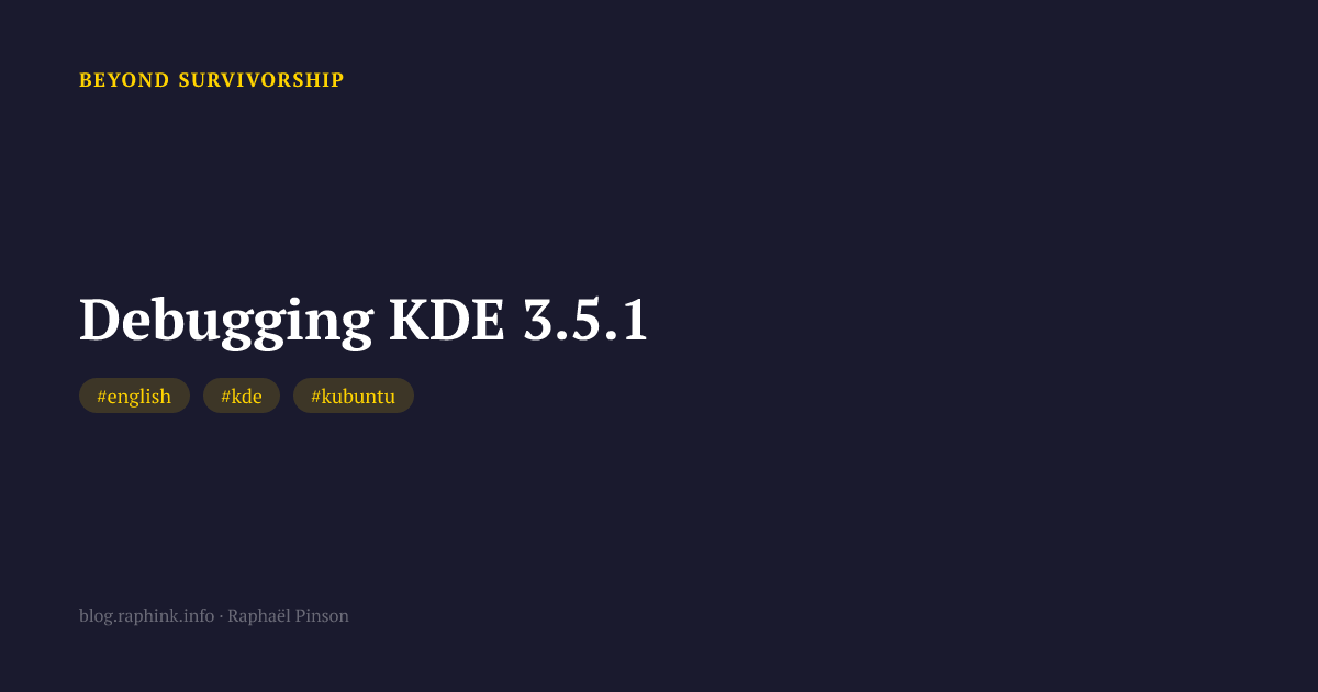 Debugging KDE 3.5.1