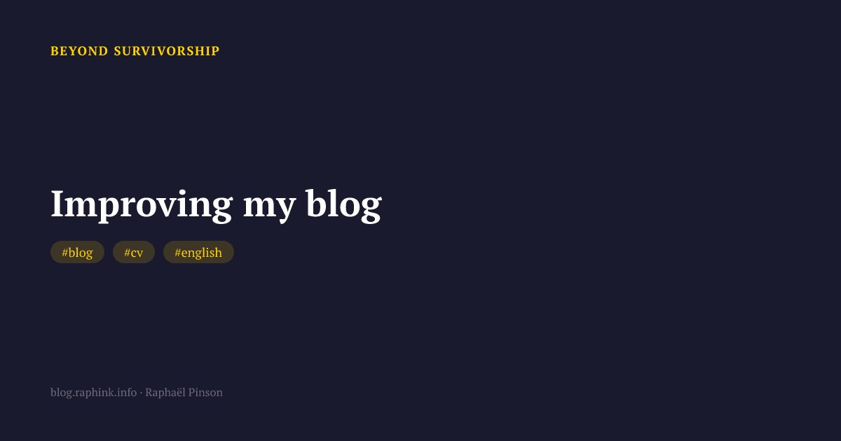 Improving my blog