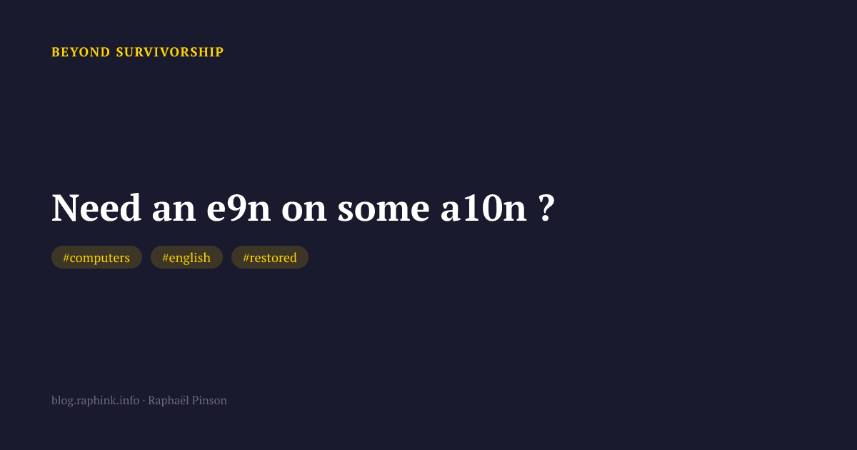Need an e9n on some a10n ?