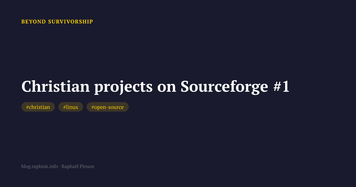 Christian projects on Sourceforge #1