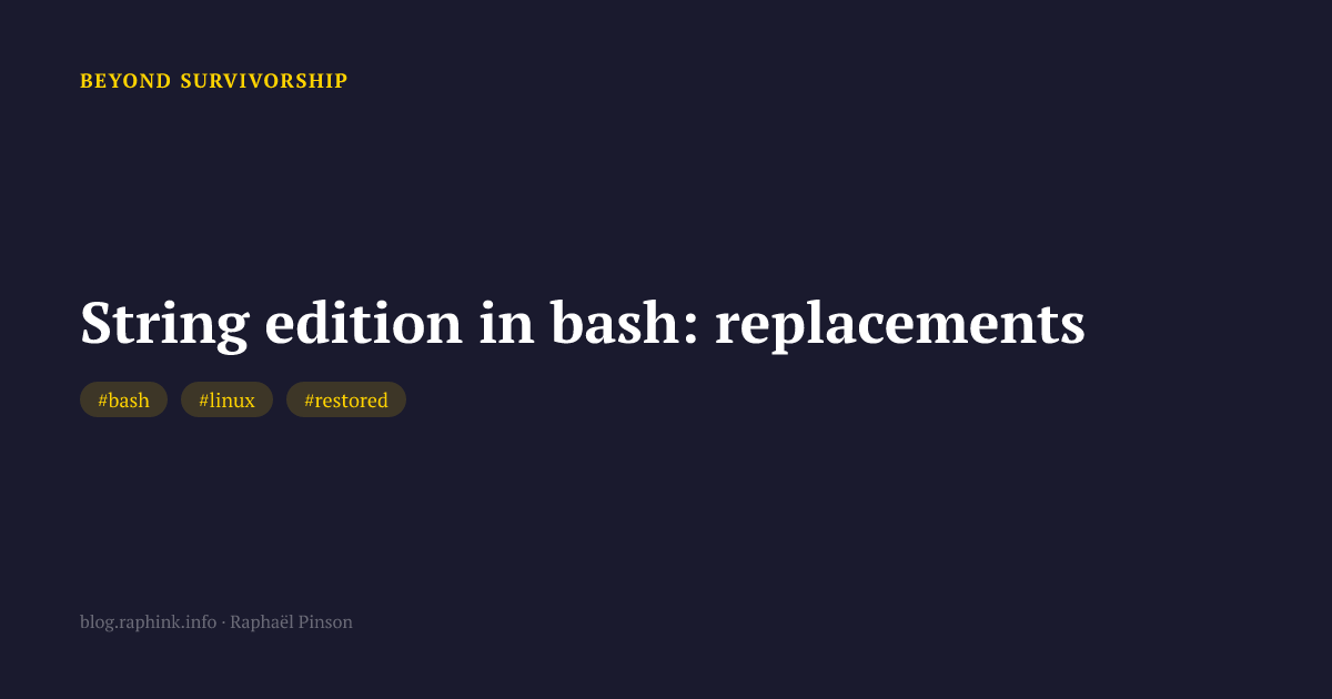 String edition in bash: replacements