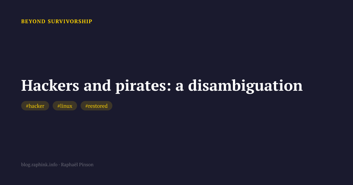 Hackers and pirates: a disambiguation