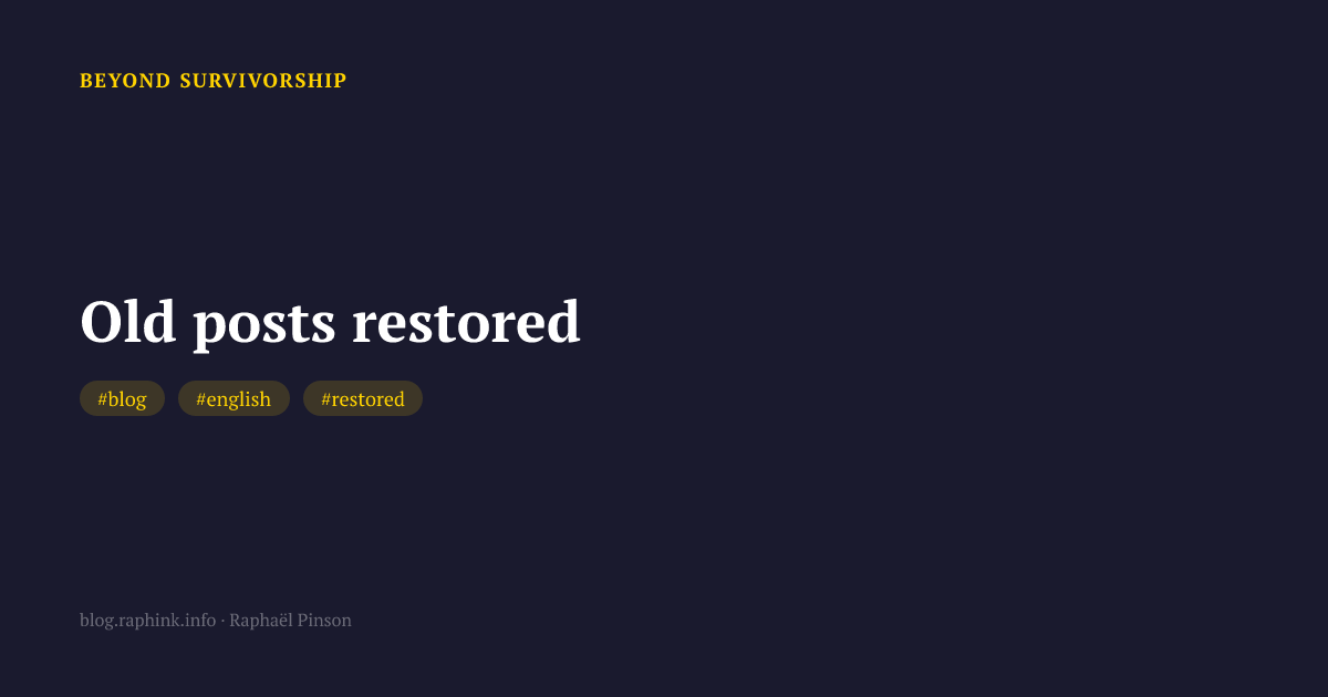 Old posts restored