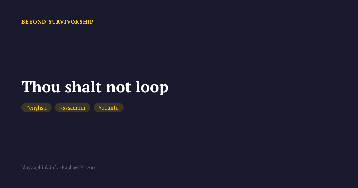 Thou shalt not loop