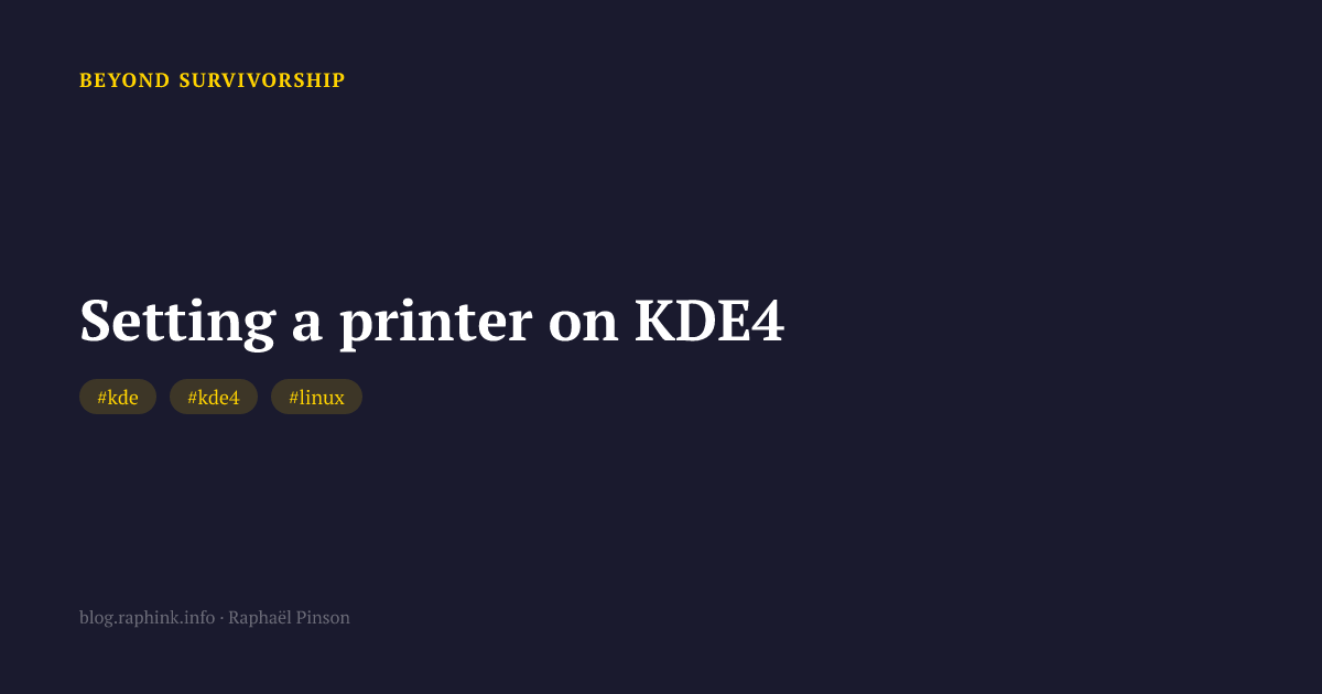 Setting a printer on KDE4