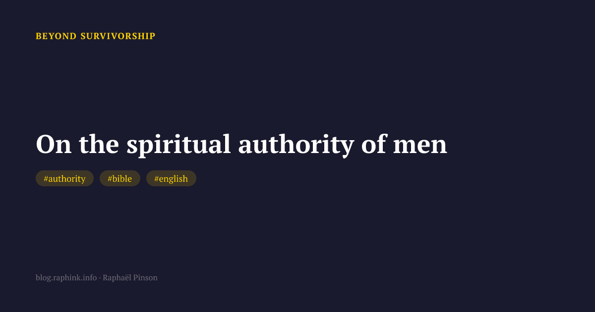 On the spiritual authority of men