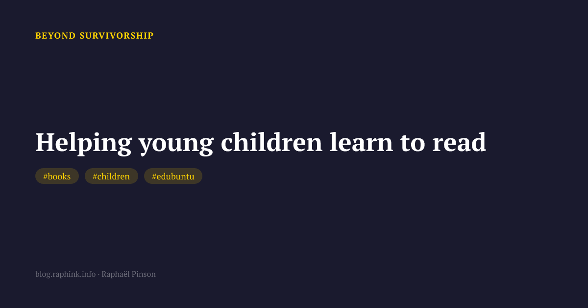 Helping young children learn to read