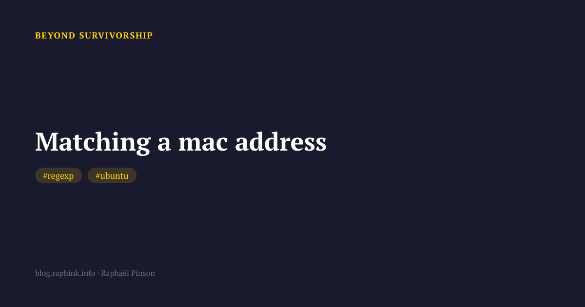 Matching a mac address