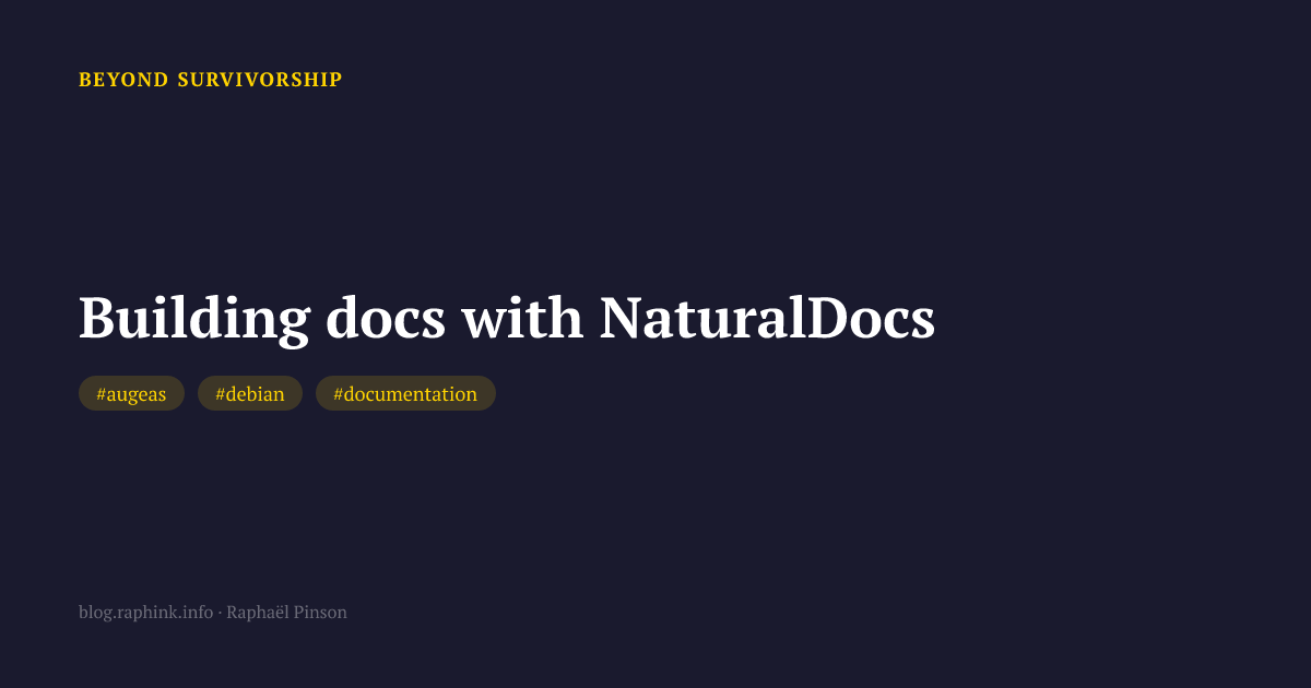 Building docs with NaturalDocs