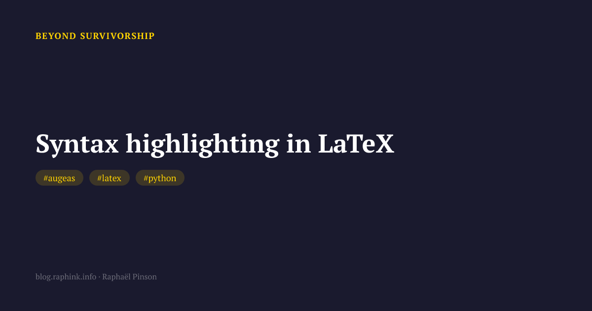 Syntax highlighting in LaTeX