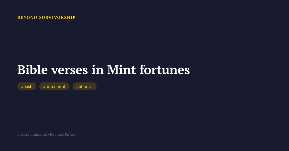 Bible verses in Mint fortunes