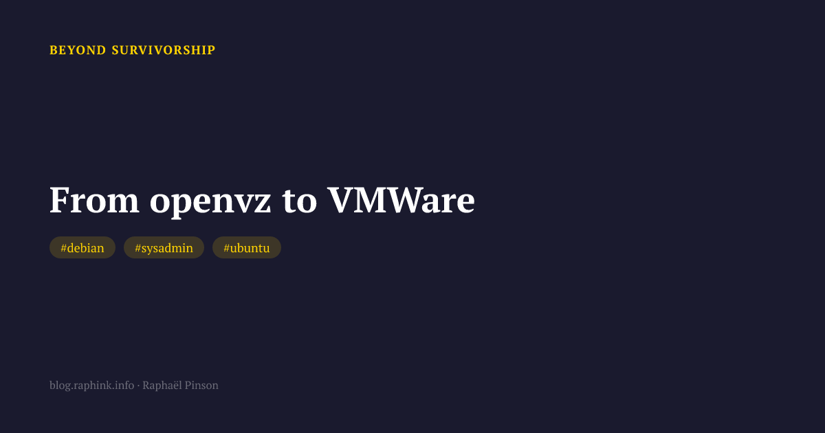 From openvz to VMWare