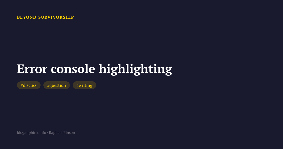 Error console highlighting